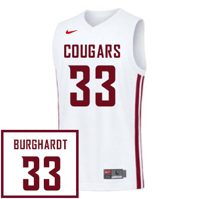 Men #33 Will Burghardt Washington State Cougars College Basketball Jerseys Sale-White - Click Image to Close